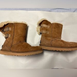 Women’s Ugg Boots Brown Used Size 9 Buckle Warm Winter